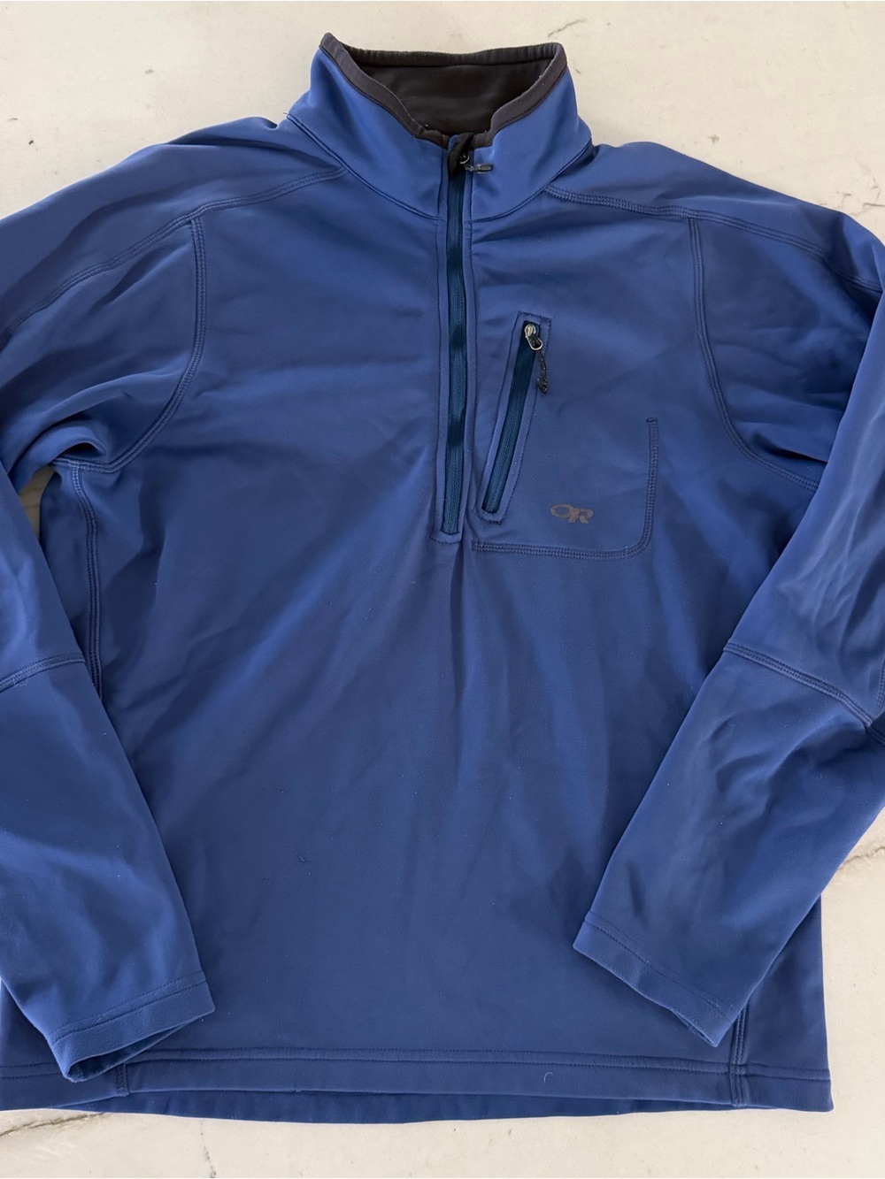 Outdoor Research Quarter Sweater Zip Men's Size Medium Blue Fleece